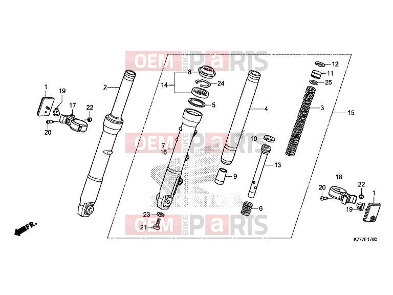 HONDA SH150ADH 2017 F-17 FRONT FORK