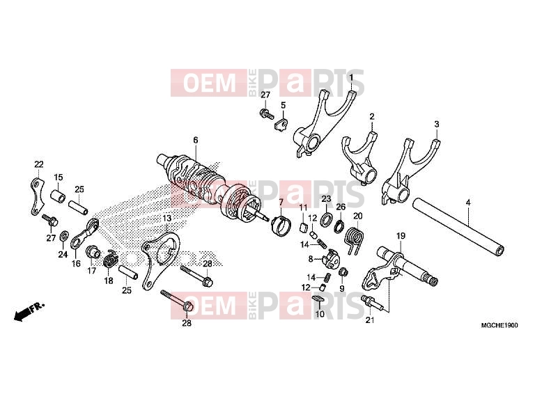 HONDA CB1100CAH CB1100 EX 2017 E-19 GEARSHIFT DRUM / GEARSHIFT FORK