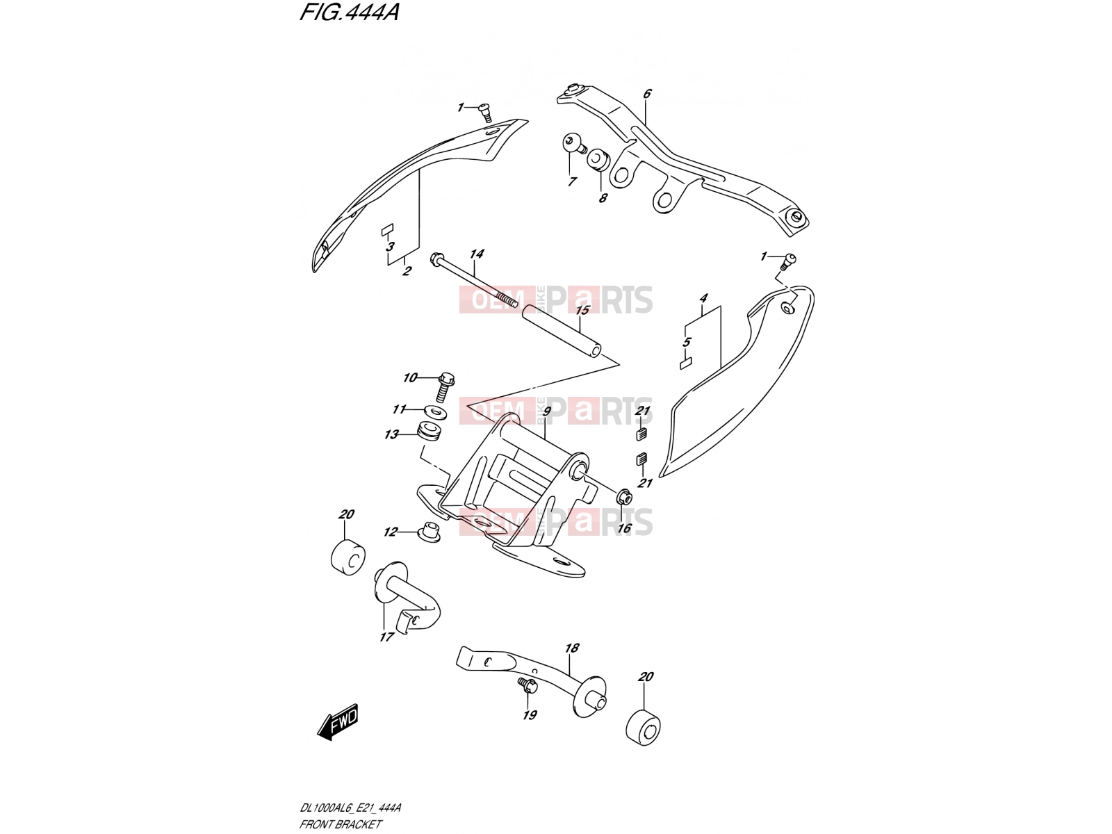 SUZUKI DL1000A L6 (2016) V-Strom (E21) 444A - FRONT BRACKET