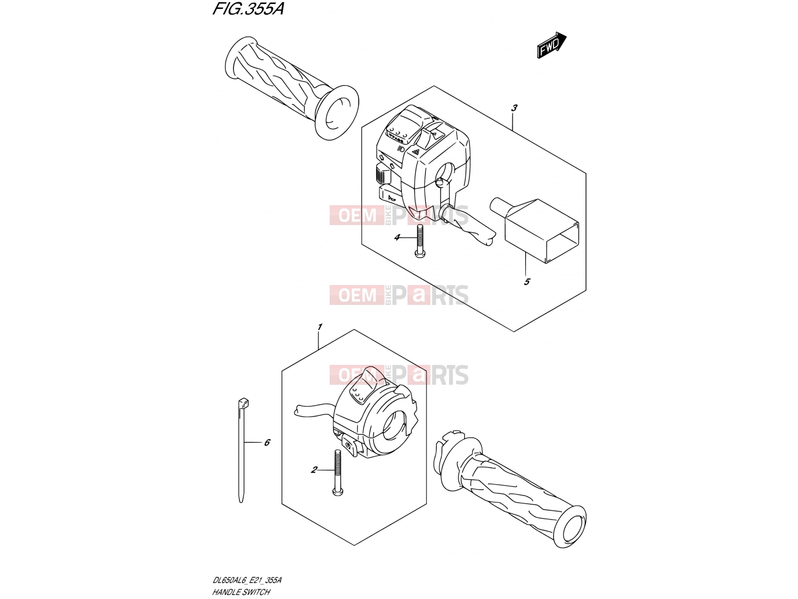SUZUKI DL650XA L6 (2016) V-Strom (E21) 355A - HANDLE SWITCH