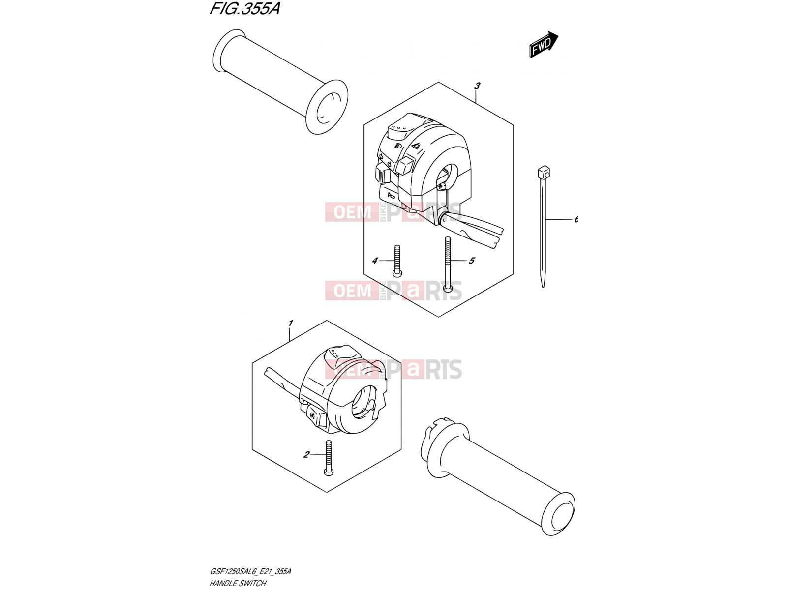 SUZUKI GSF1250SA L6 (2016) Bandit (E21) 355A - HANDLE SWITCH