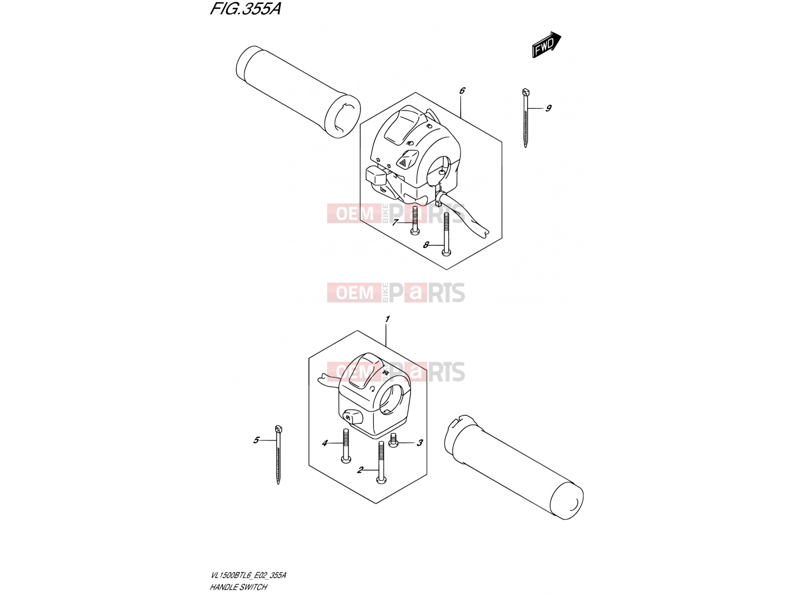SUZUKI VL1500BT L6 (2016) Boulevard C90 (E19) 355A - HANDLE SWITCH