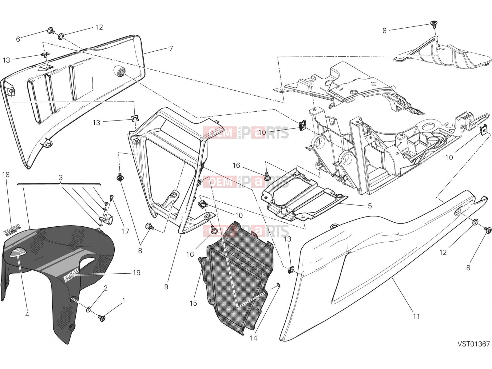 DUCATI 2014 Diavel Carbon FRONT MUDGUARD [MOD:DVLC]