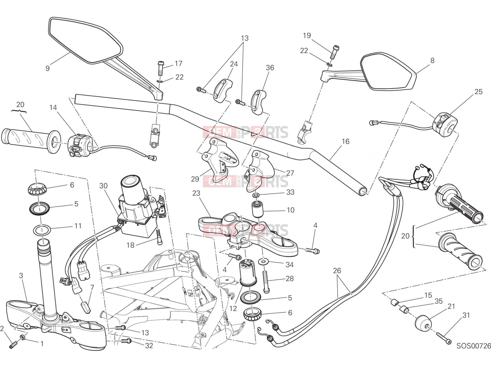 DUCATI 2015 Diavel HANDLEBAR [MOD:DVL]