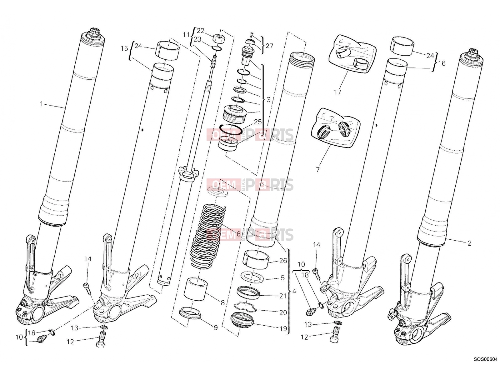 DUCATI 2015 Diavel FRONT FORK [MOD:DVL;XST:AUS,EUR,FRA,JAP]