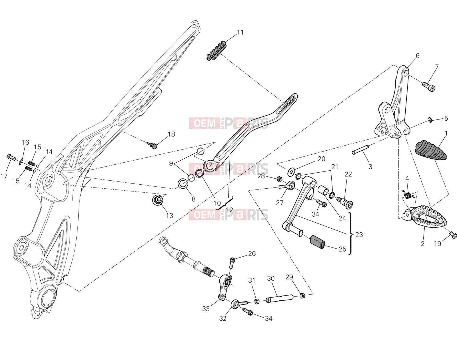 DUCATI 2015 Diavel Titanium FOOTRESTS, LEFT [MOD:DVLR]