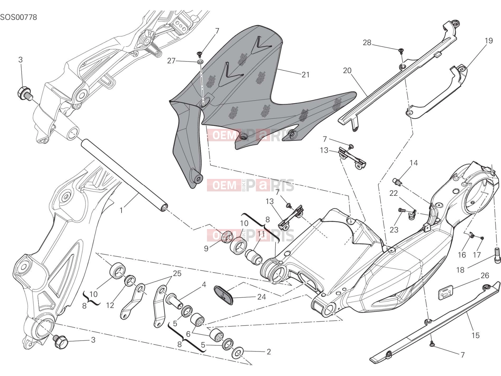 DUCATI 2015 Diavel Titanium SWING ARM [MOD:DVLR]