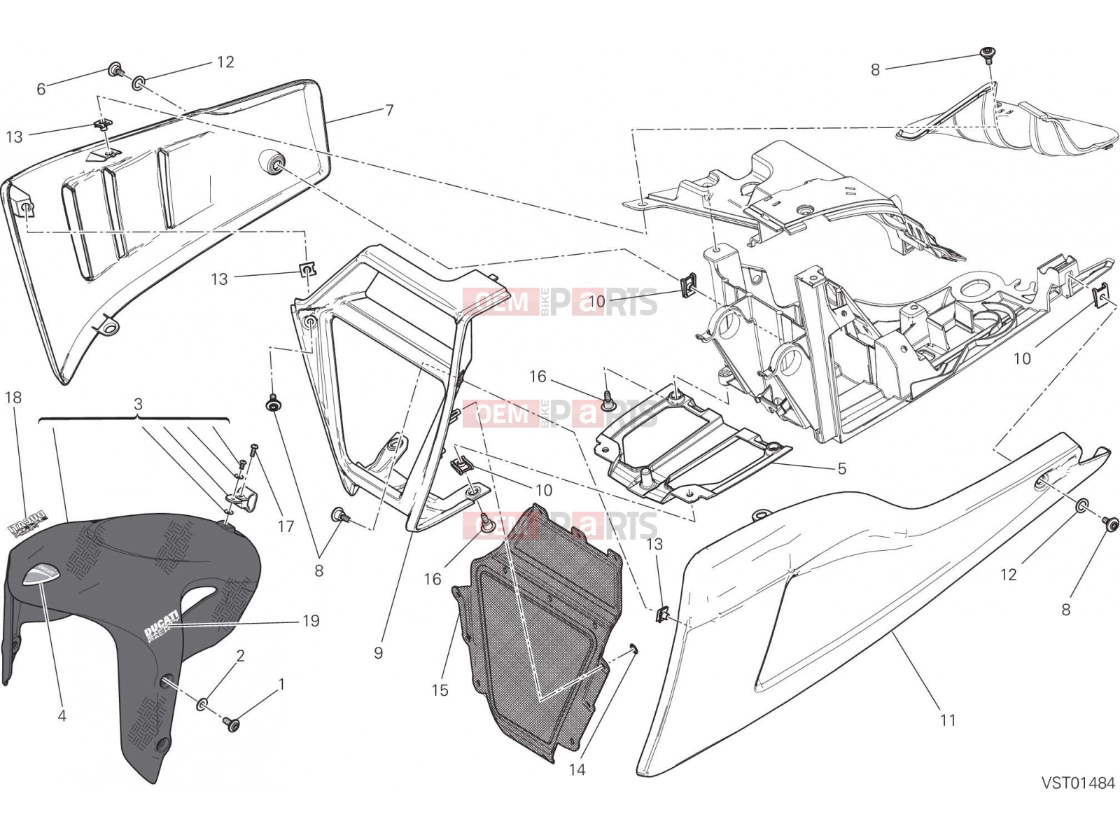 DUCATI 2015 Diavel Titanium FRONT MUDGUARD [MOD:DVLR]
