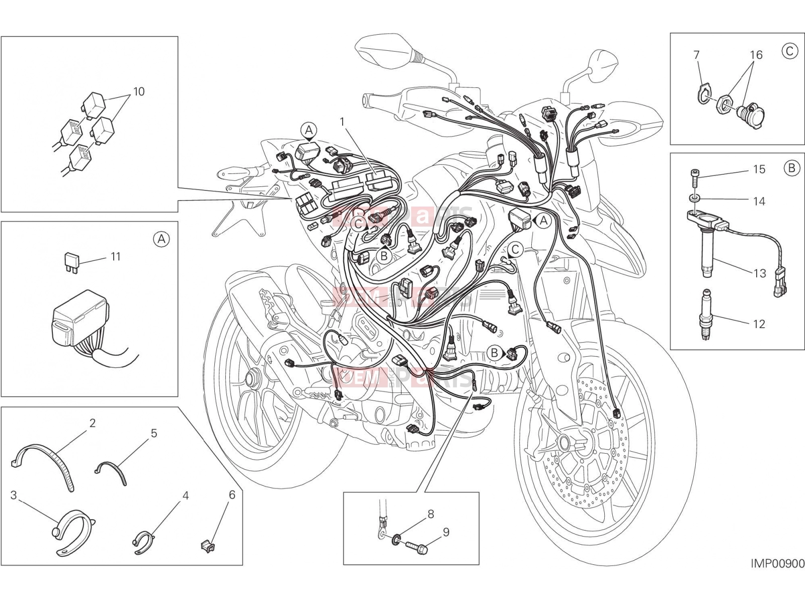DUCATI 2015 Hyperstrada WIRING HARNESS [MOD:HYP STR;XST:AUS,EUR,FRA,JAP,TWN]