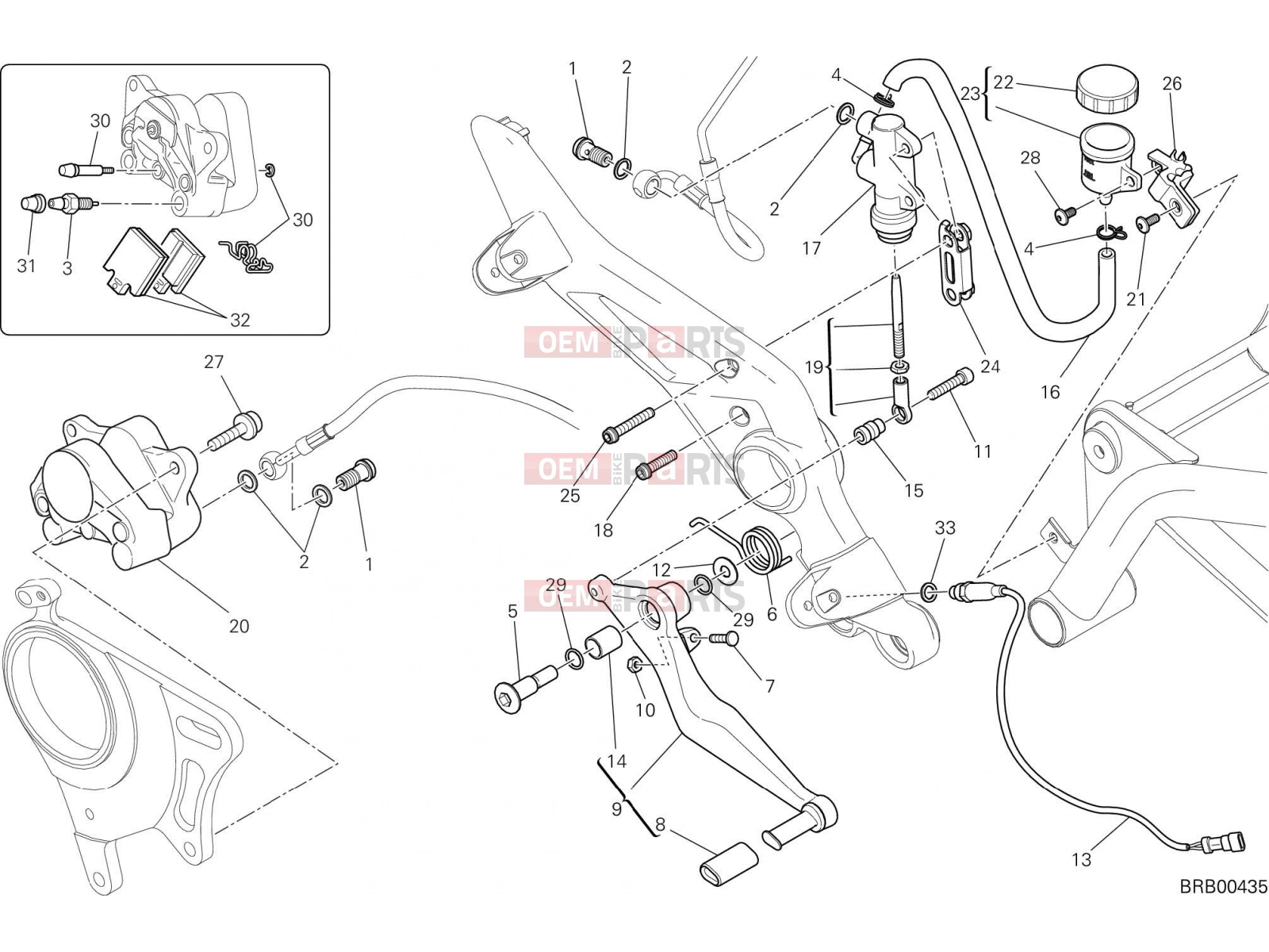 DUCATI 2015 Hyperstrada REAR BRAKE SYSTEM [MOD:HYP STR;XST:AUS,EUR,FRA,JAP,TWN]