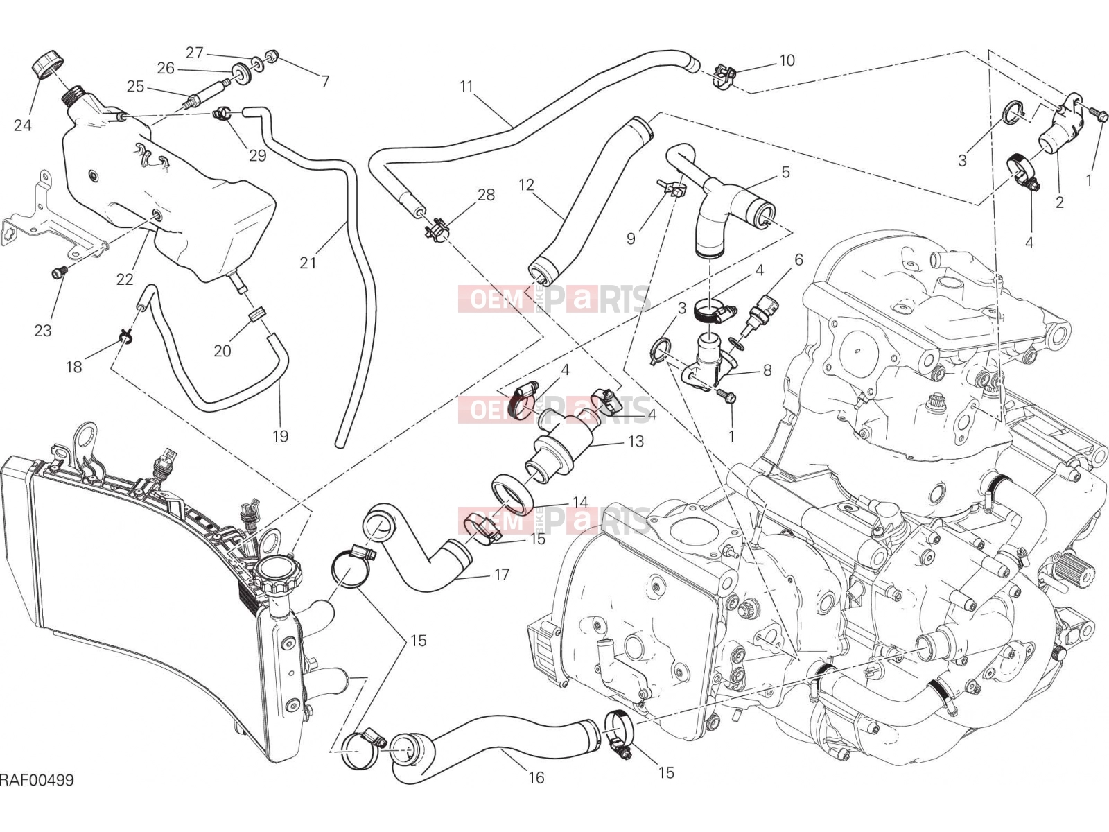 DUCATI 2015 Monster 821 COOLING SYSTEM [MOD:M 821]