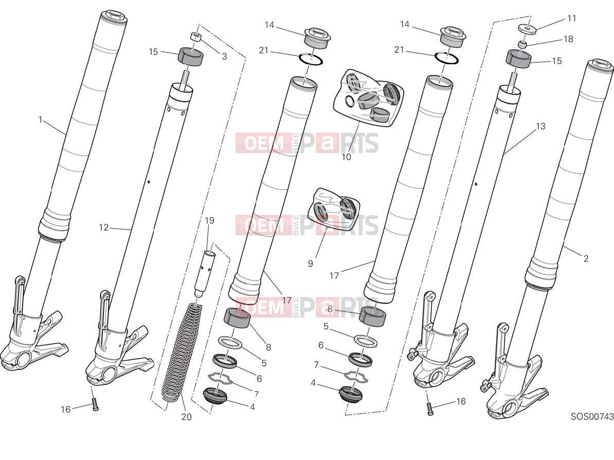 DUCATI 2015 Monster 821 FRONT FORK [MOD:M 821;XST:AUS,EUR,FRA,JAP]