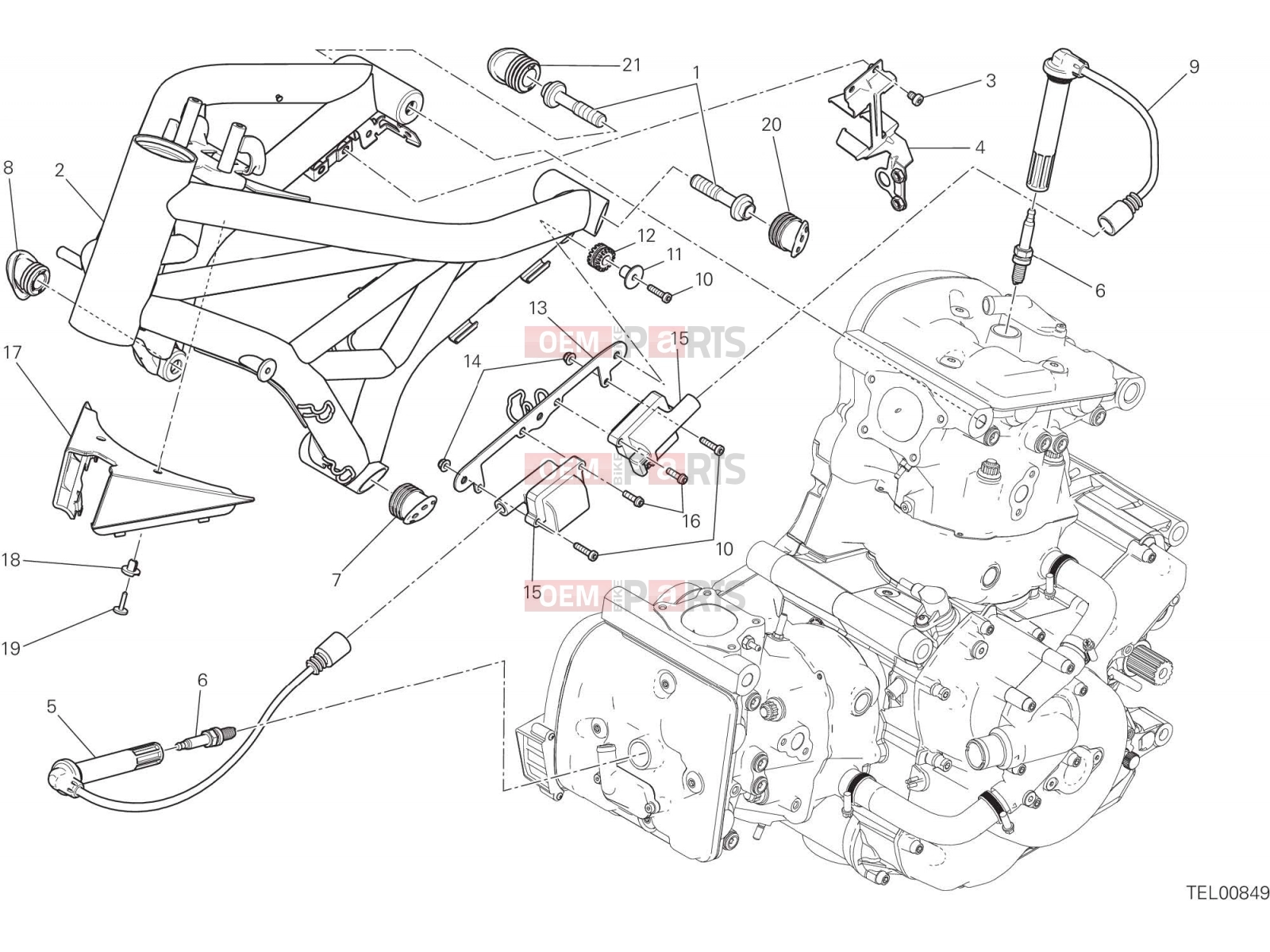 DUCATI 2015 Monster 821 Stripe FRAME [MOD:M821 STR]