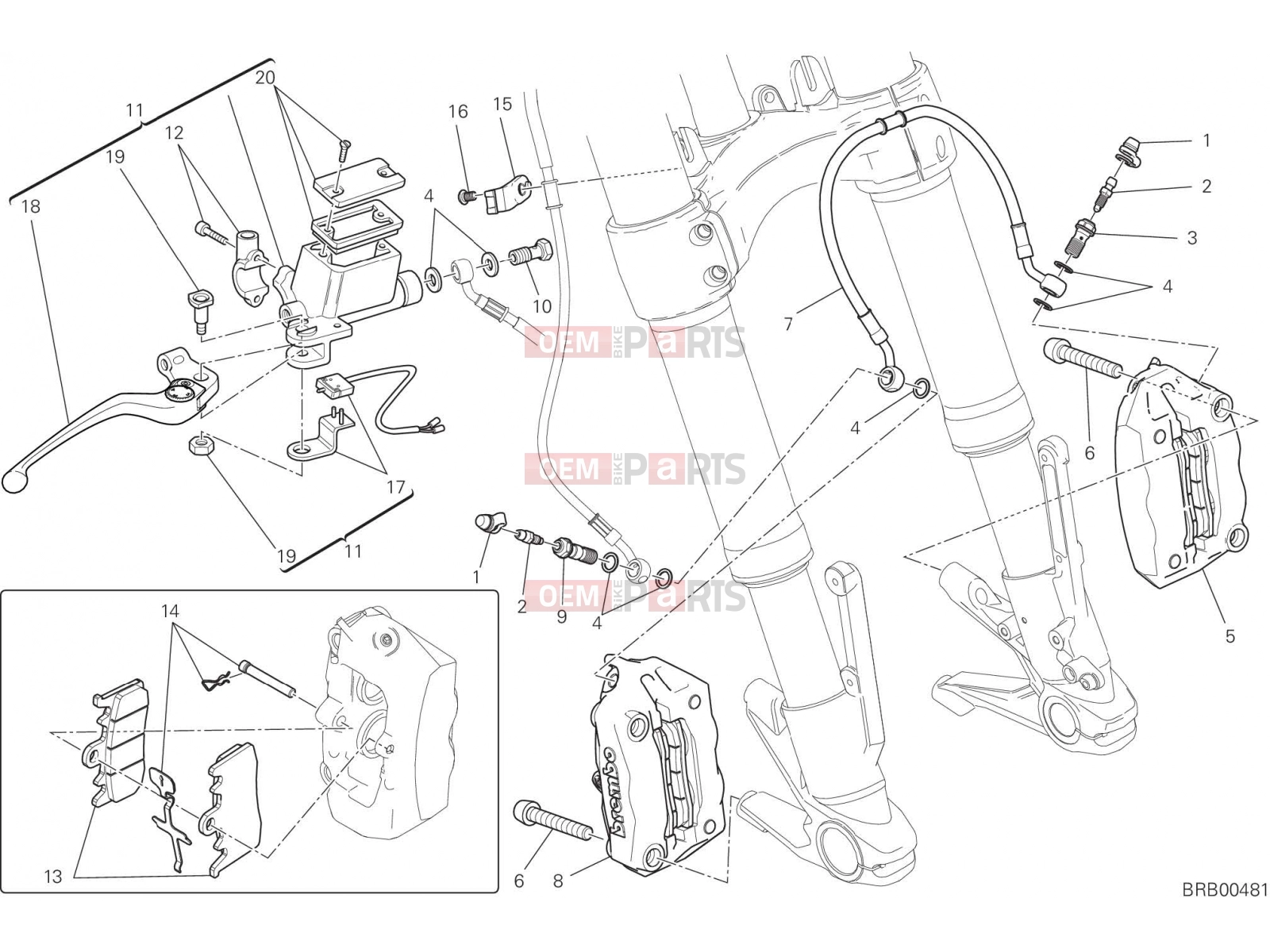 DUCATI 2015 Monster 821 Stripe FRONT BRAKE SYSTEM [MOD:M821 STR]