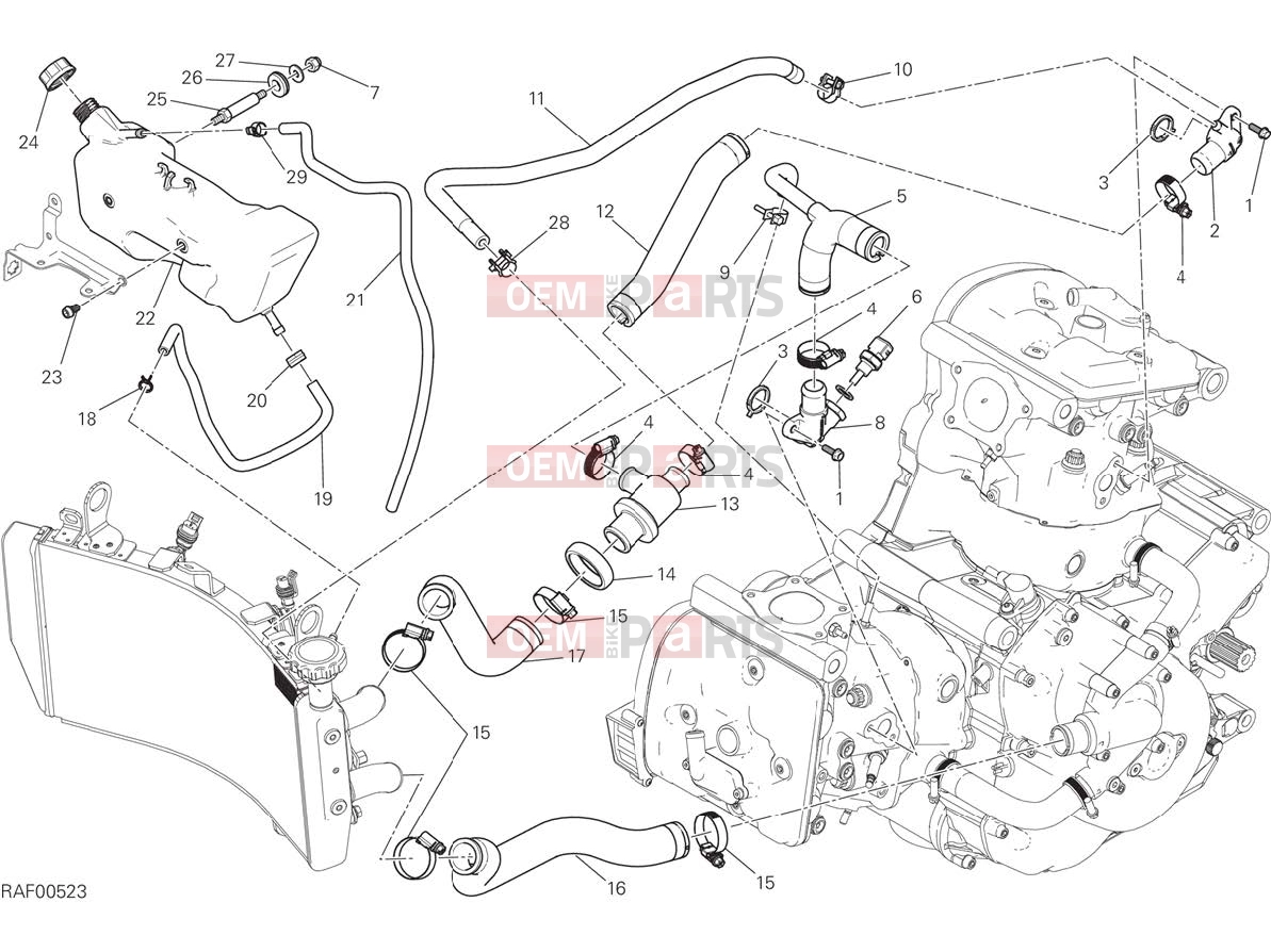 DUCATI 2015 Monster 1200 COOLING SYSTEM [MOD:M 1200]
