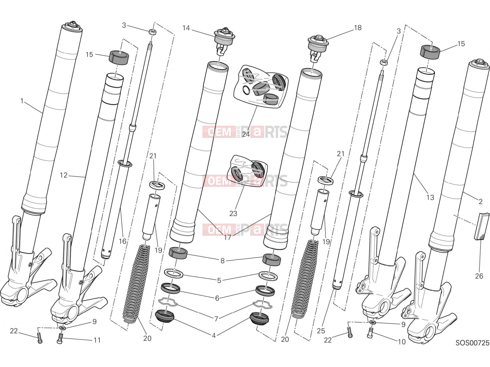 DUCATI 2015 Monster 1200 FRONT FORK [MOD:M 1200;XST:CHN]