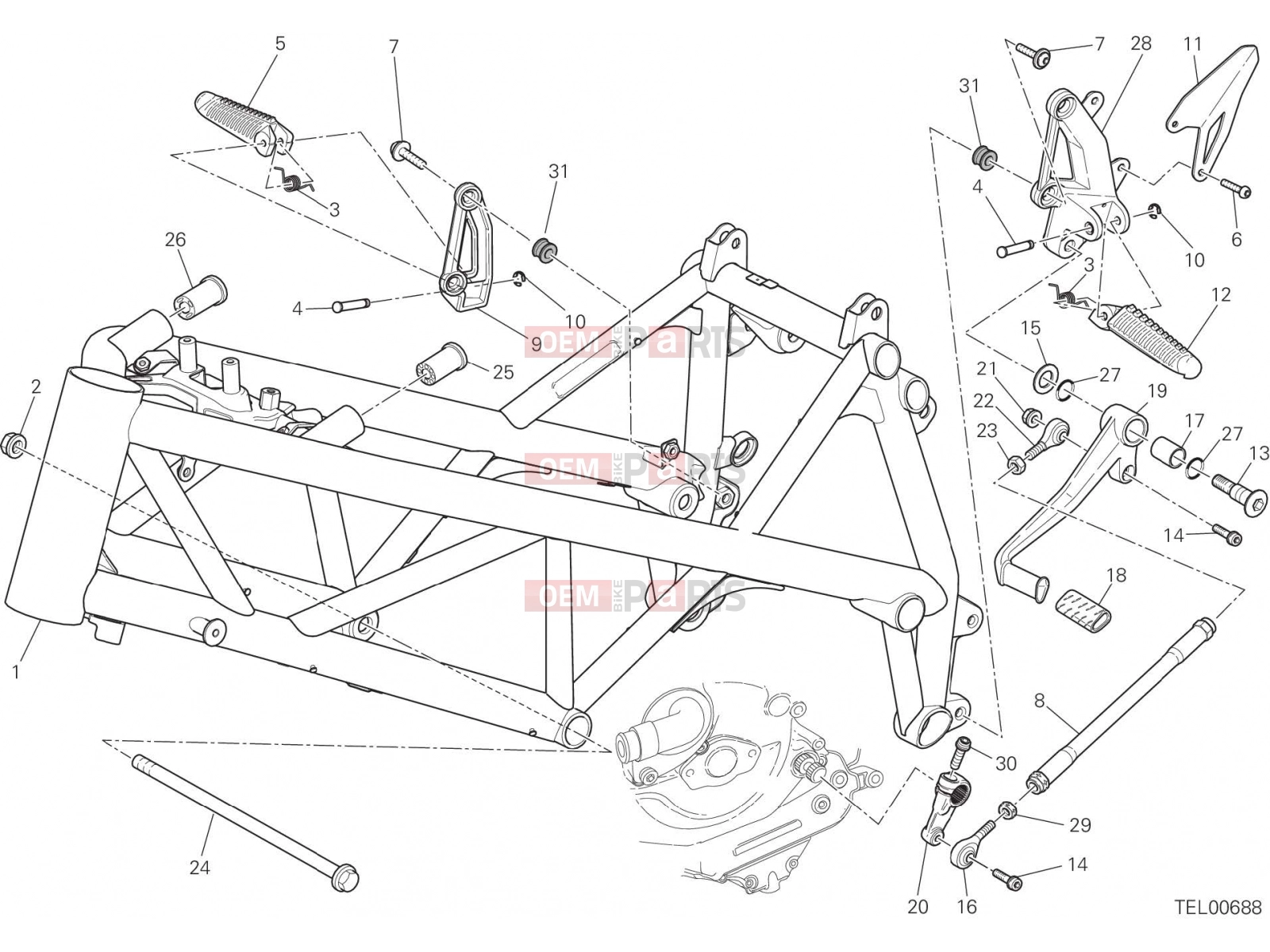 DUCATI 2015 Streetfighter 848 FRAME [MOD:F848]