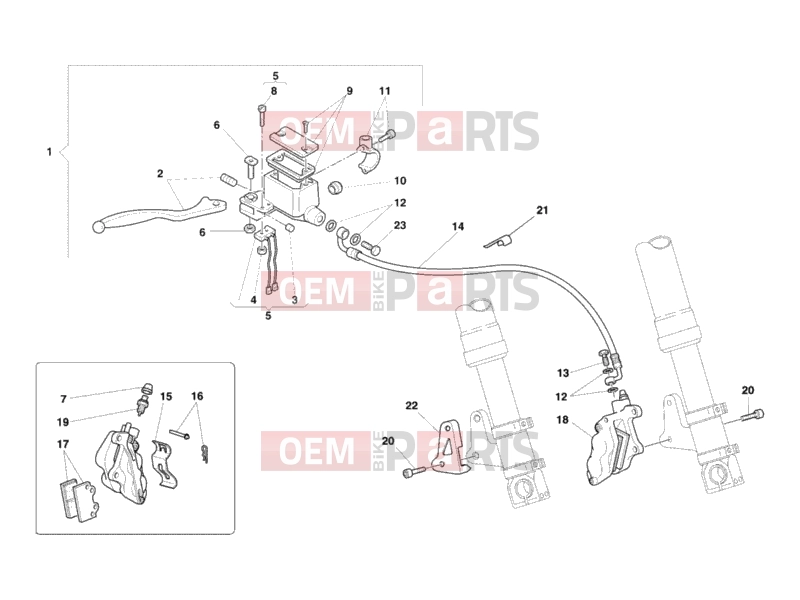 DUCATI 2005 Monster 400 Dark FRONT BRAKE SYSTEM » BRAKING SYSTEM