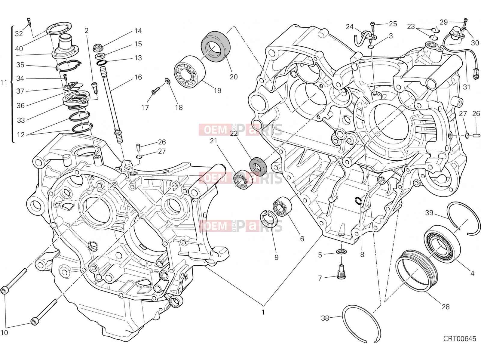 DUCATI 2016 Diavel HALF-CRANKCASES PAIR [MOD:DVL]