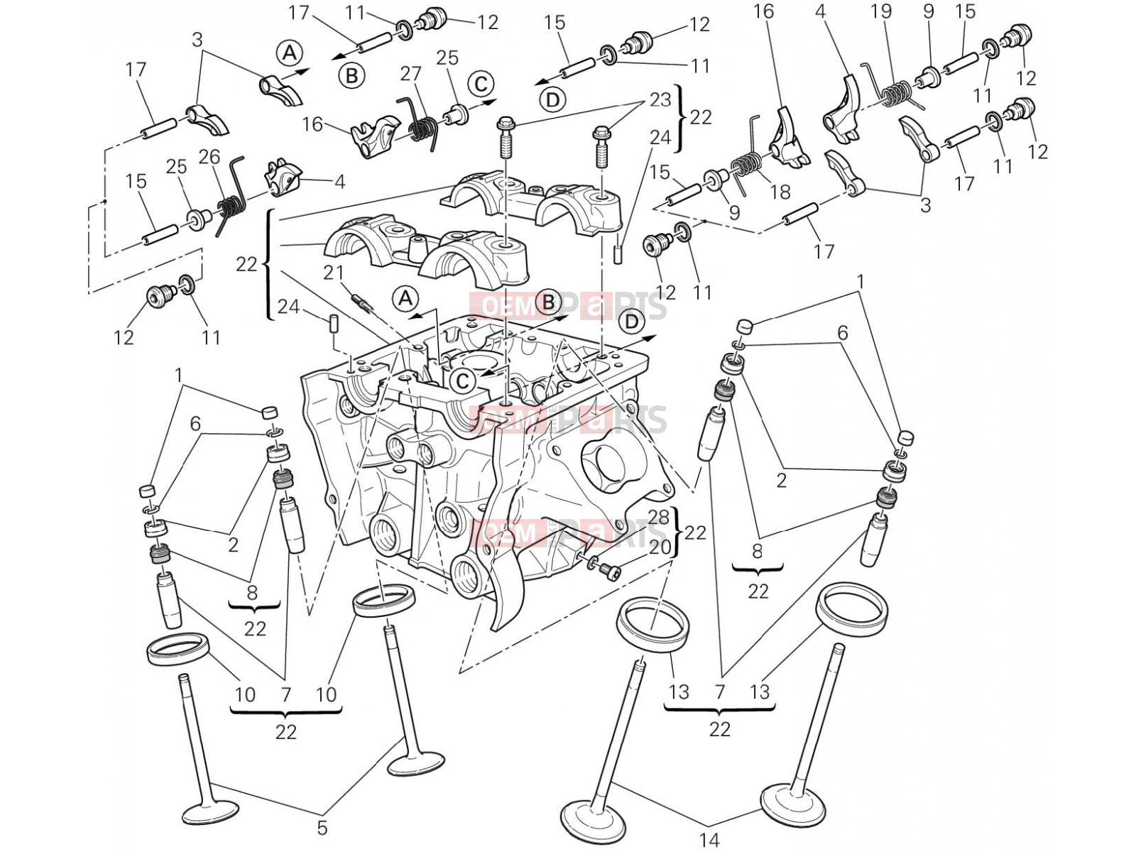 DUCATI 2016 Diavel VERTICAL CYLINDER HEAD [MOD:DVL]