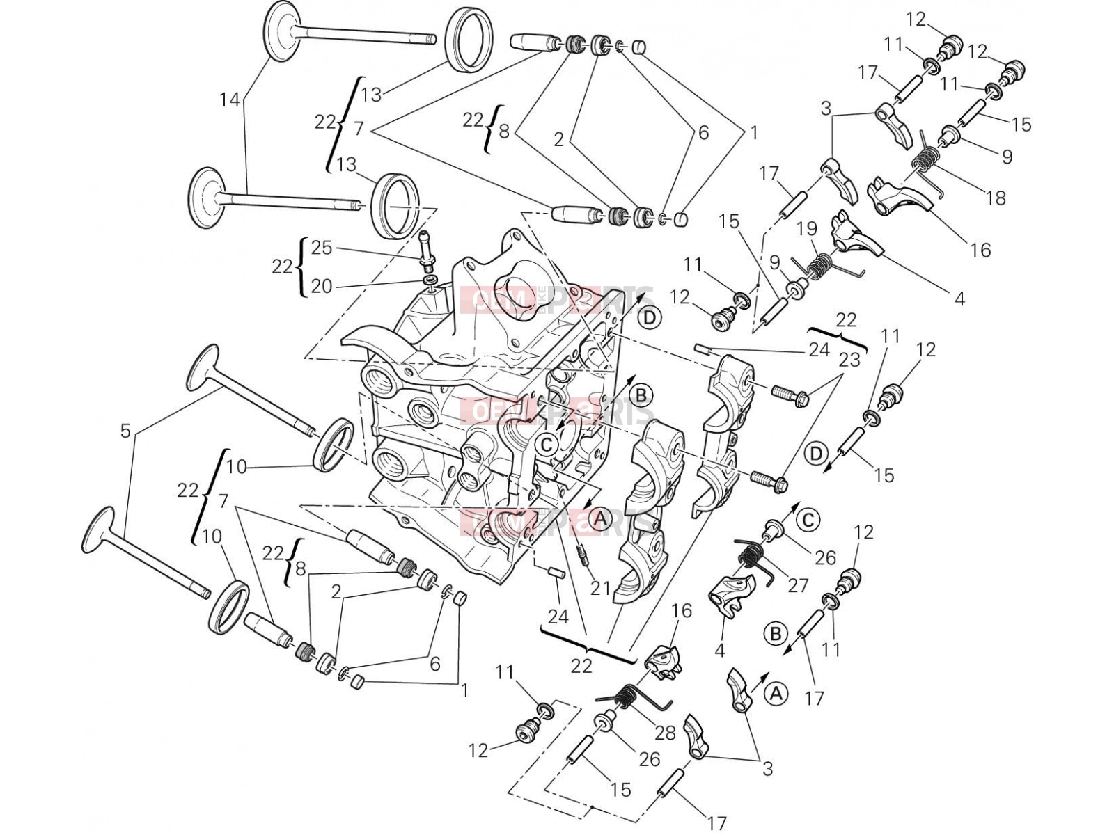 DUCATI 2016 Diavel HORIZONTAL CYLINDER HEAD [MOD:DVL]