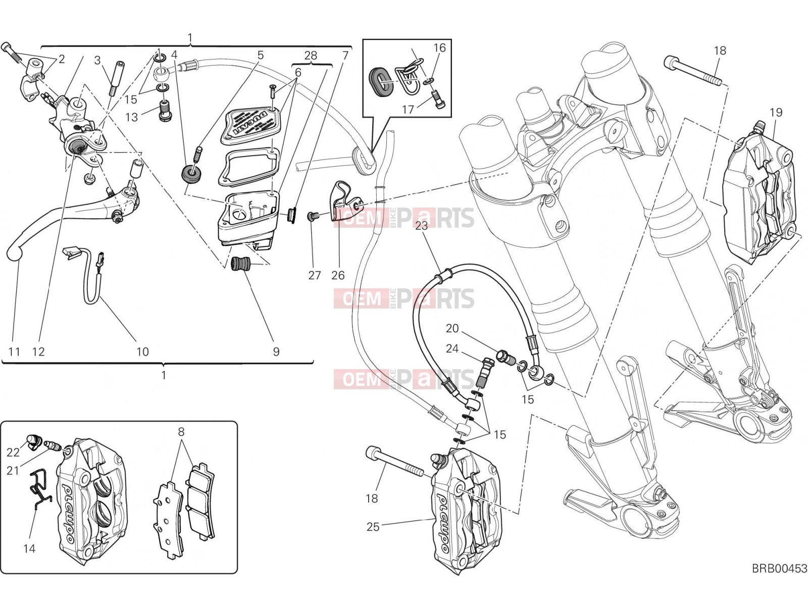 DUCATI 2016 Diavel Carbon FRONT BRAKE SYSTEM [MOD:DVLC]