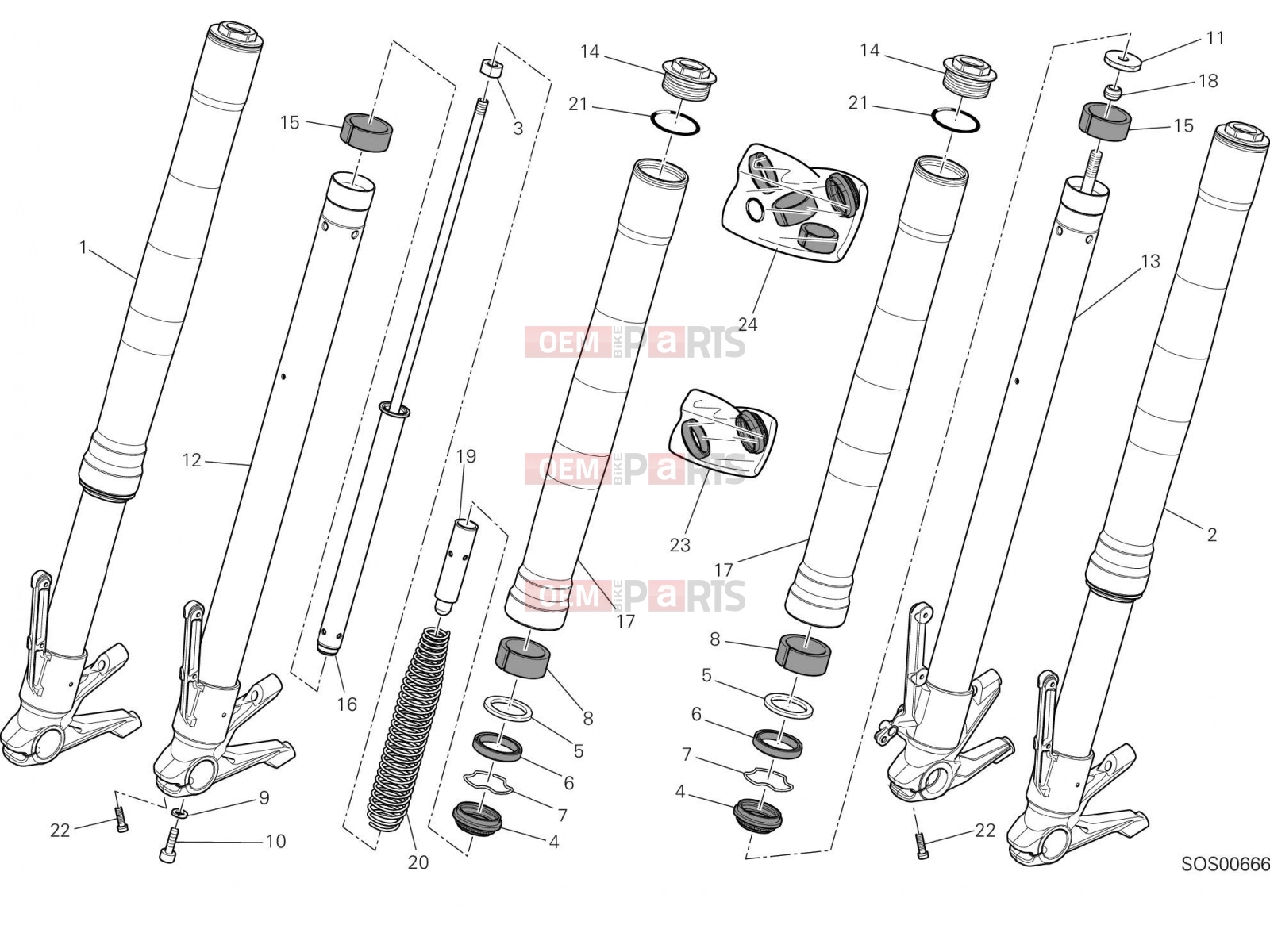 DUCATI 2016 Hypermotard 939 FRONT FORK [MOD:HYM 939]