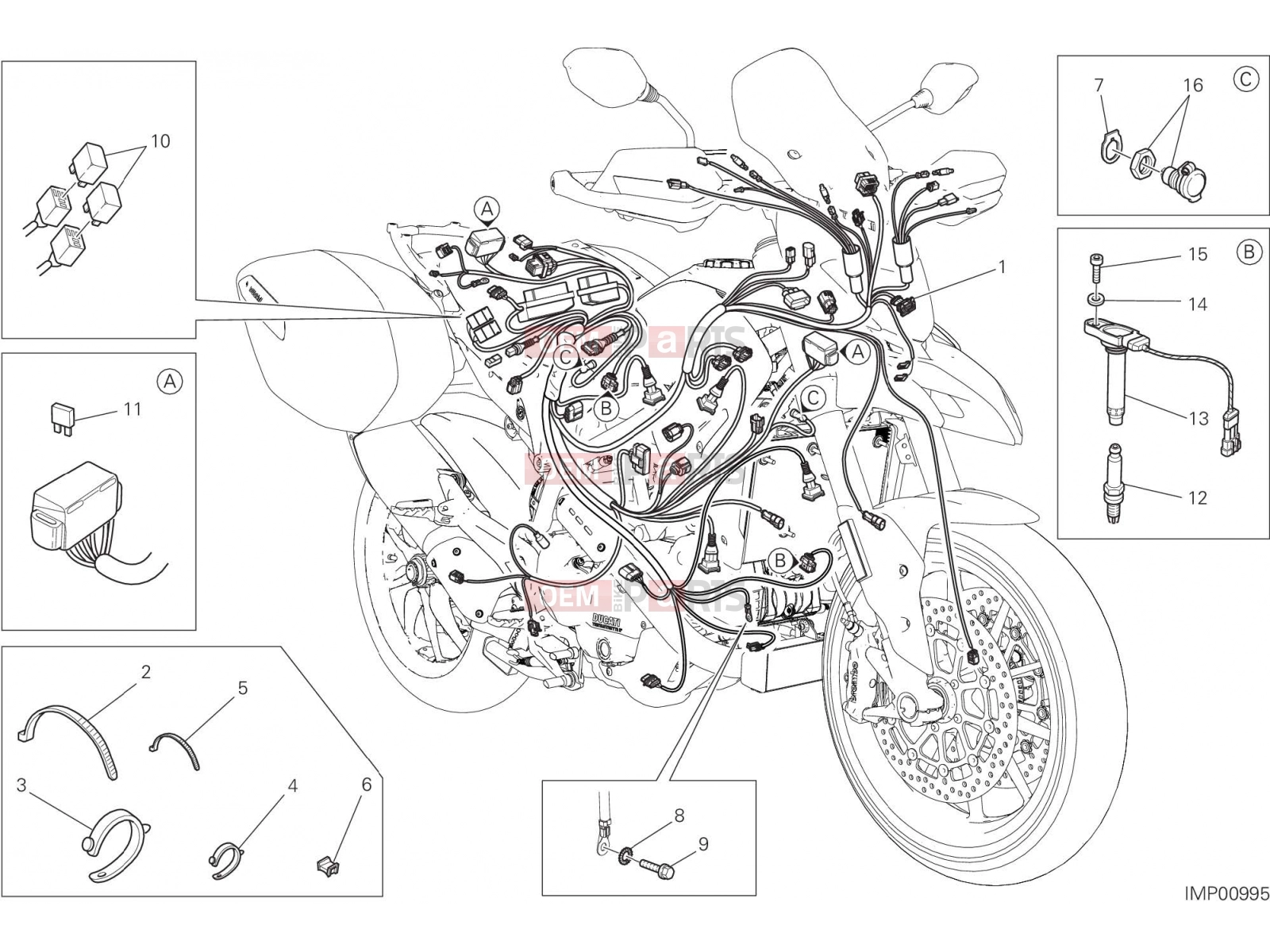 DUCATI 2016 Hyperstrada 939 WIRING HARNESS [MOD:HY939STR]