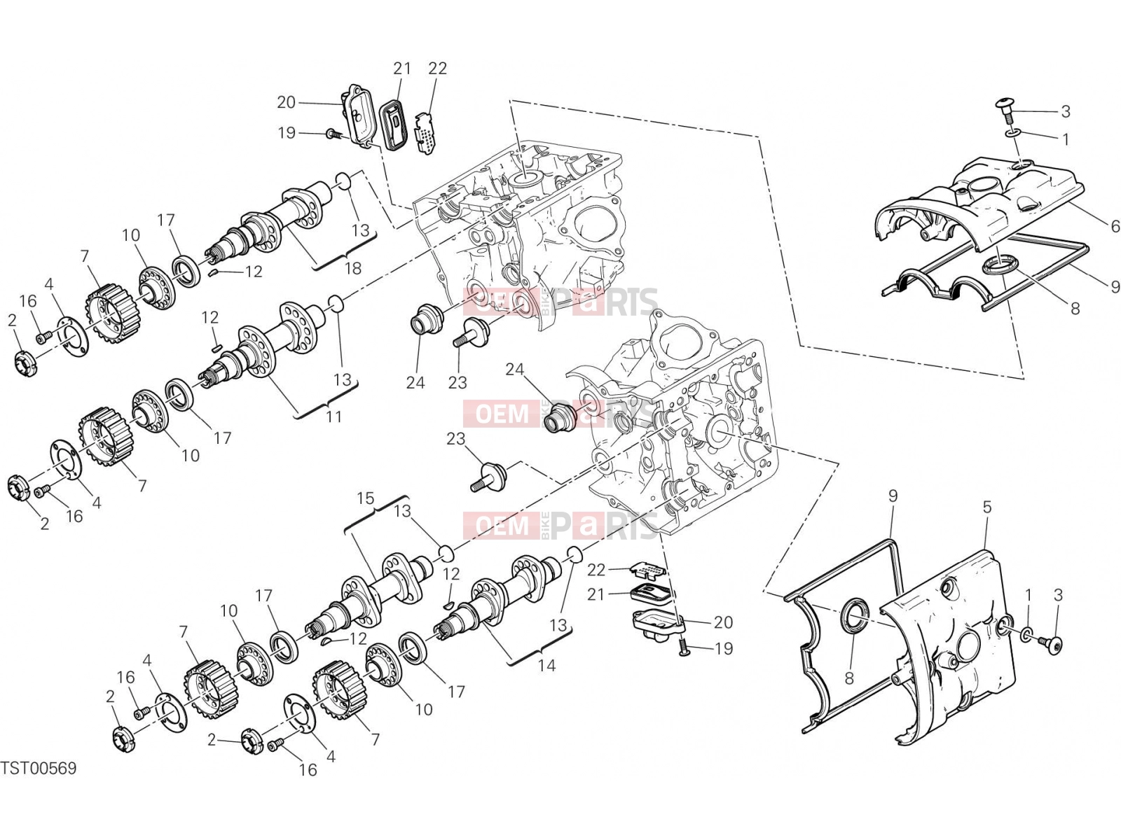 DUCATI 2016 Hyperstrada 939 CYLINDER HEAD : TIMING SYSTEM [MOD:HY939STR]