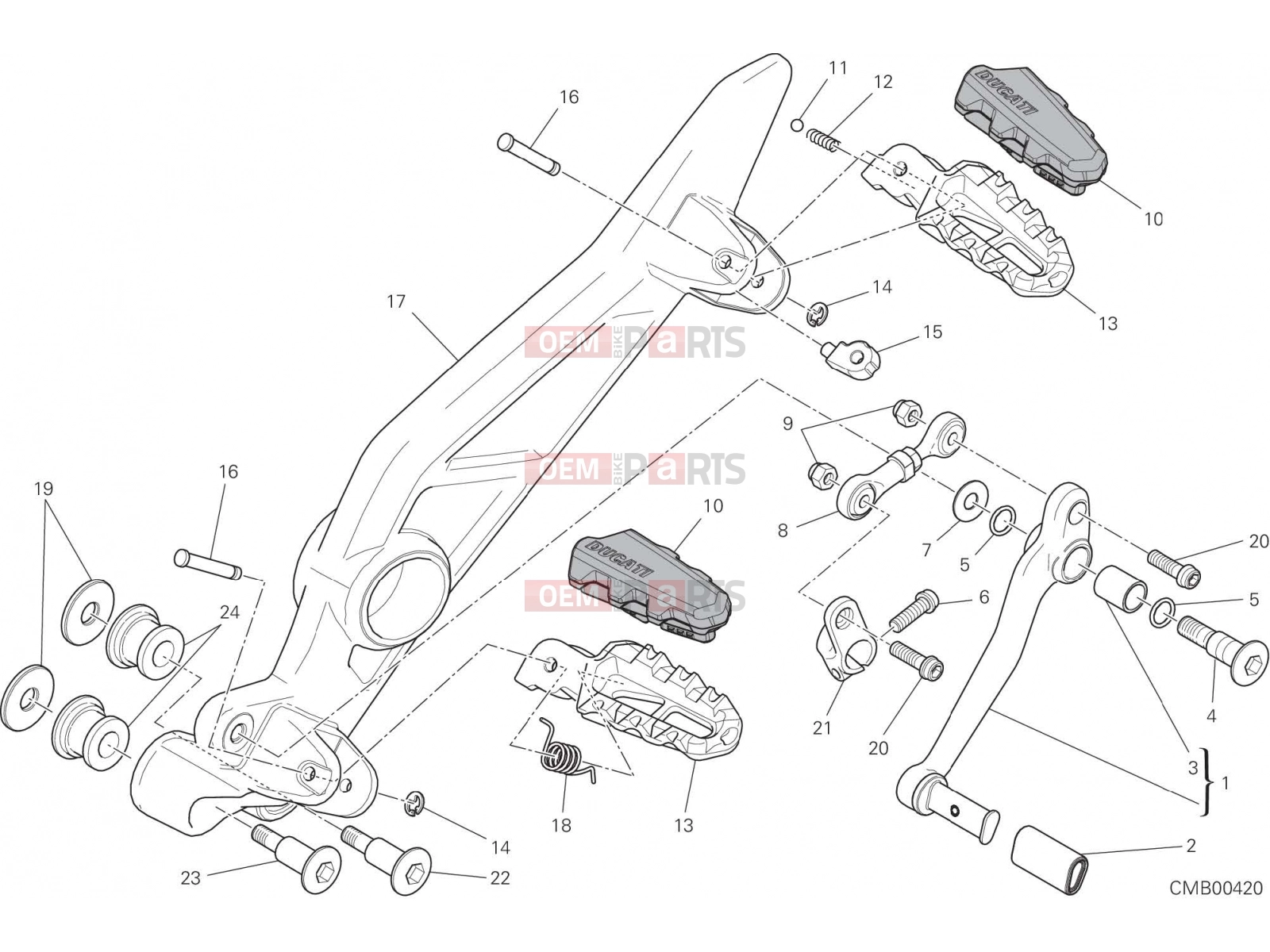 DUCATI 2016 Hyperstrada 939 FOOTRESTS, LEFT [MOD:HY939STR]
