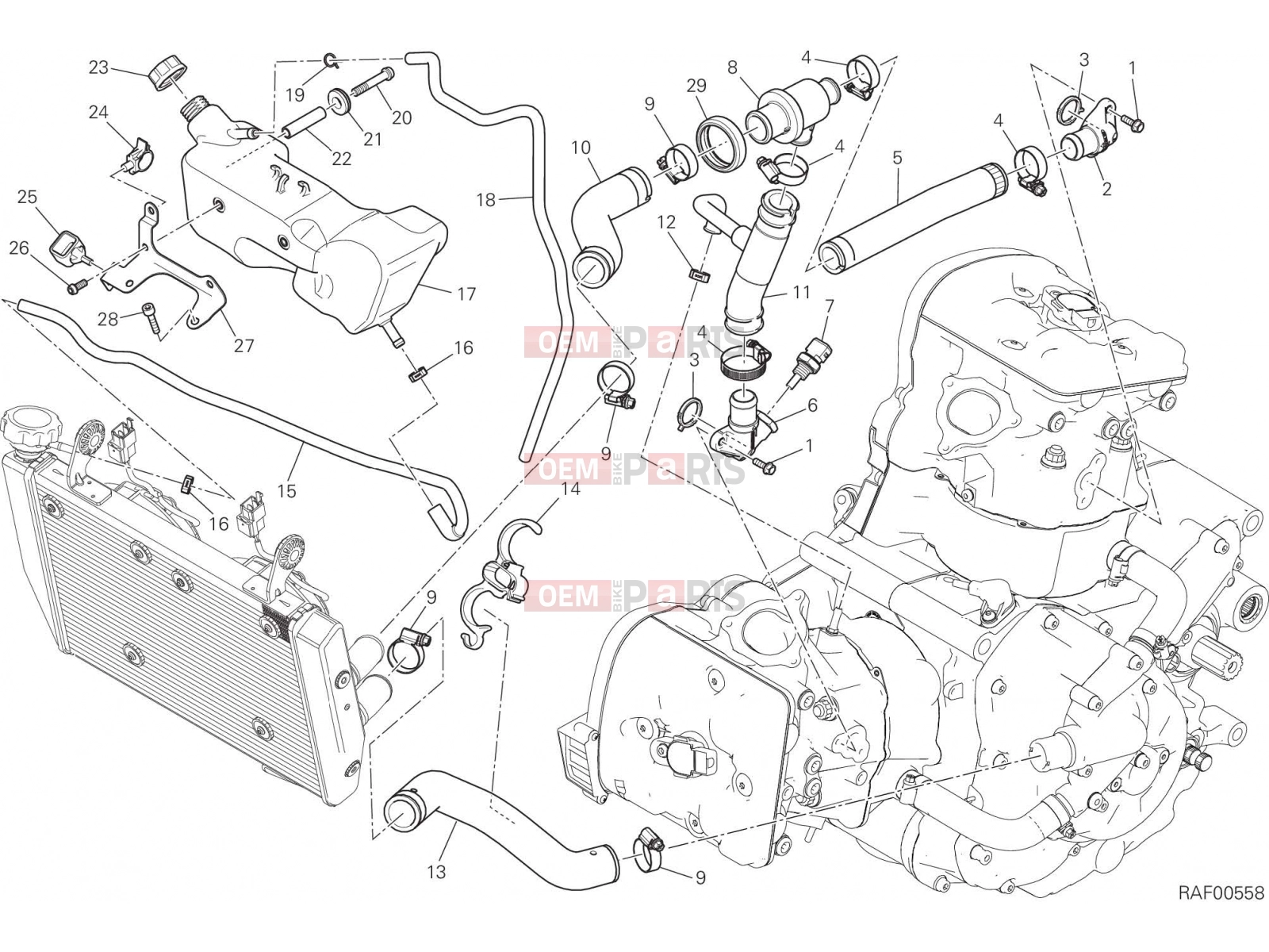 DUCATI 2016 Hyperstrada 939 COOLING CIRCUIT [MOD:HY939STR]