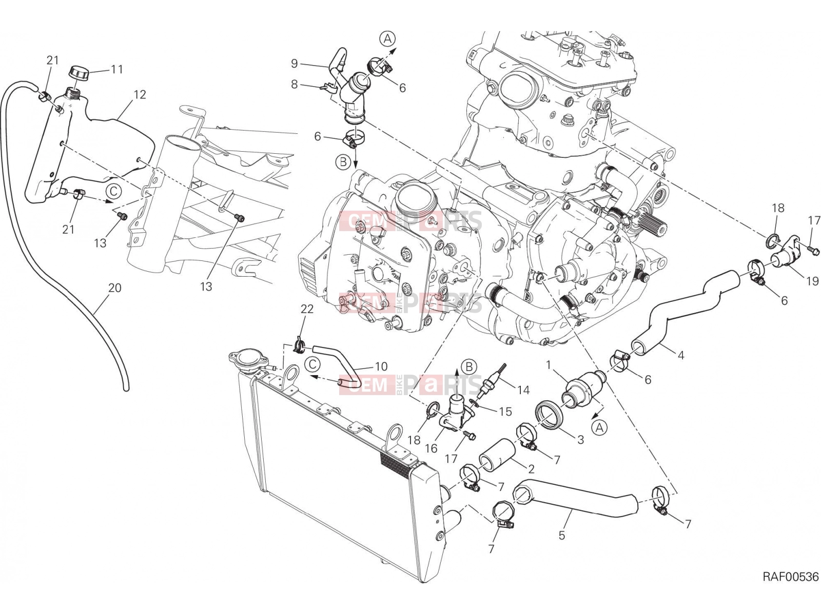 DUCATI 2016 Multistrada 1200 COOLING CIRCUIT [MOD:MS1200]