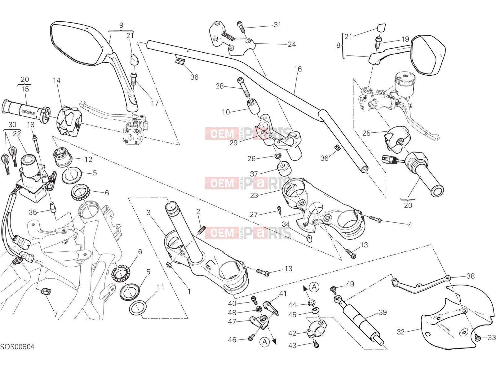 DUCATI 2016 Multistrada 1200 Enduro HANDLEBAR [MOD:MS1200E]