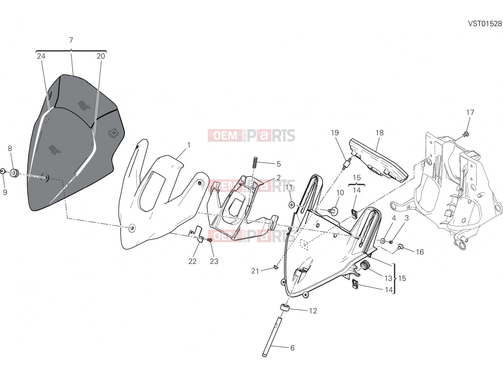 DUCATI 2016 Multistrada 1200 Pikes Peak WINDSHIELD [MOD:MS1200PP]