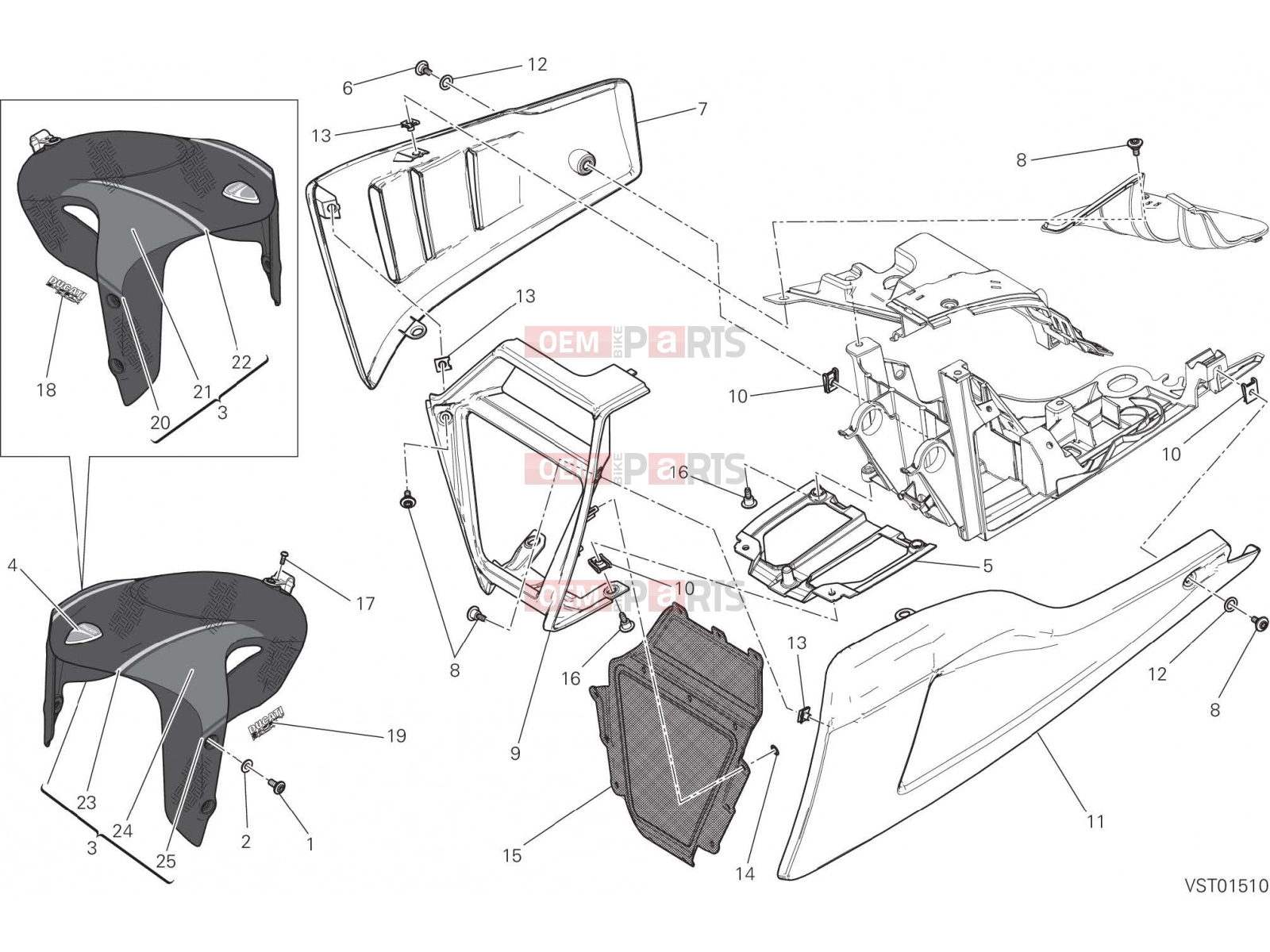 DUCATI 2017 Diavel Carbon FRONT MUDGUARD [MOD:DVLC]