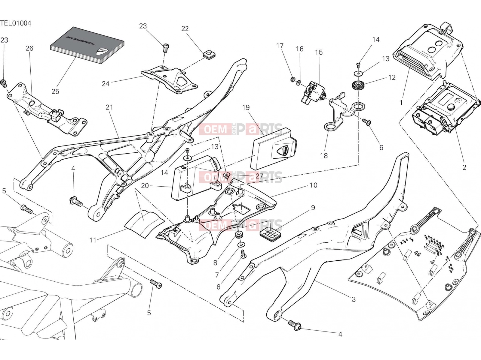 DUCATI 2017 XDiavel REAR FRAME COMP. [MOD:XDIAVEL]