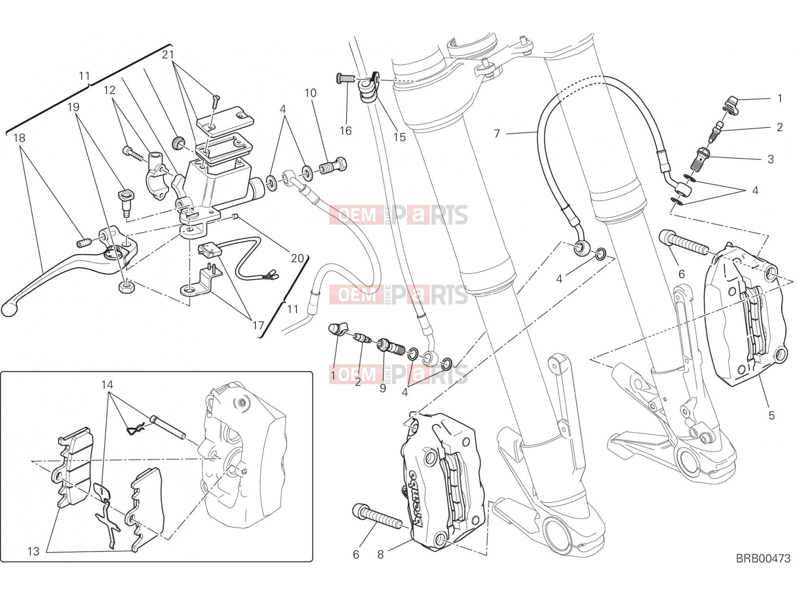 DUCATI 2017 Hypermotard 939 FRONT BRAKE SYSTEM [MOD:HYM 939]