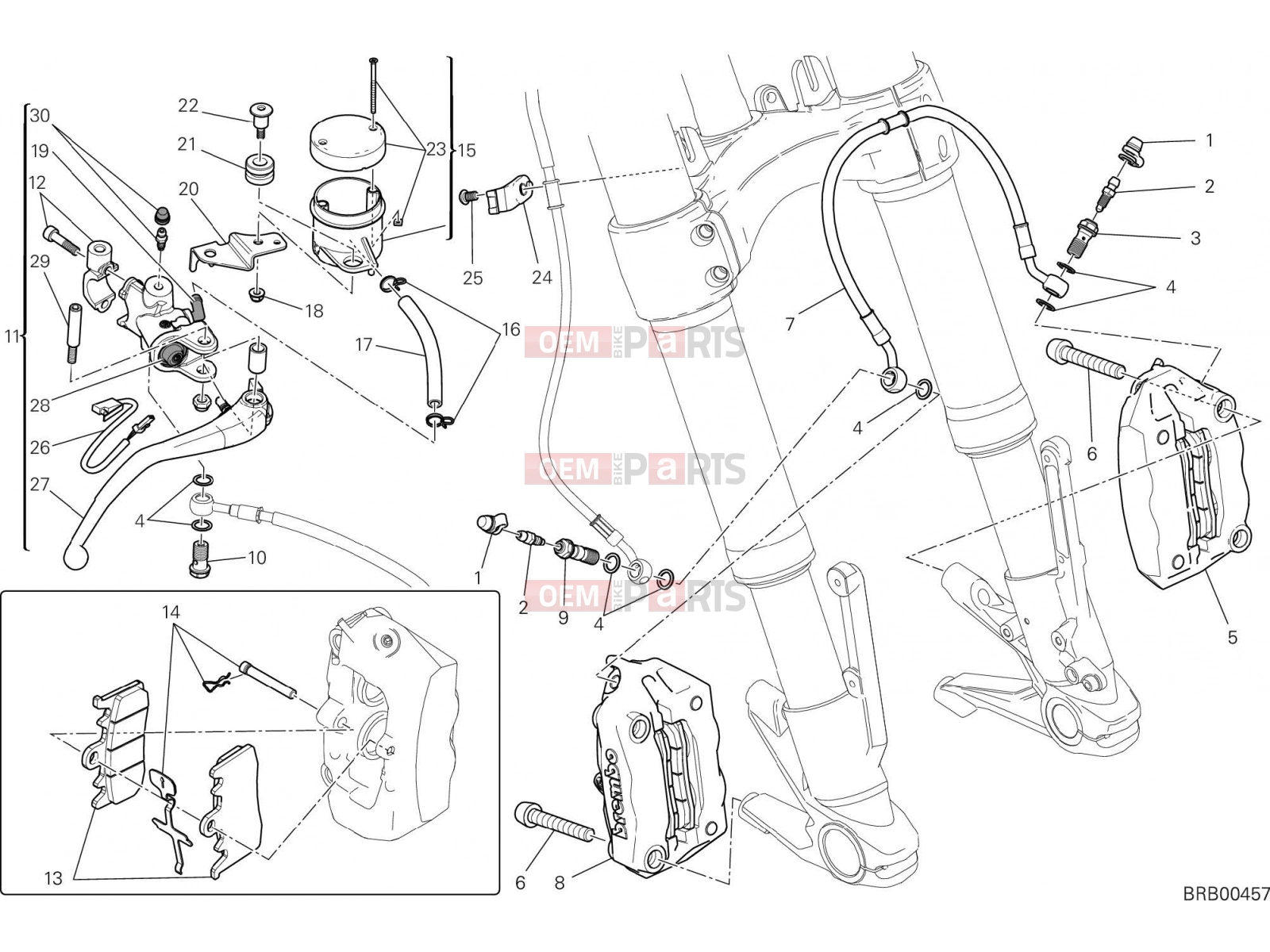 DUCATI 2017 Monster 1200 FRONT BRAKE SYSTEM [MOD:M 1200]