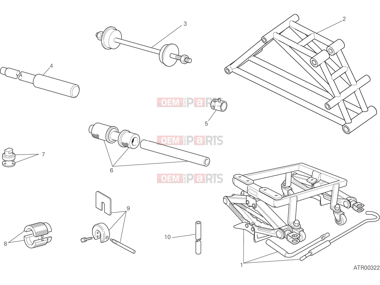 DUCATI 2017 Monster 821 Stripe WORKSHOP SERVICE TOOLS, FRAME [MOD:M821 STR]