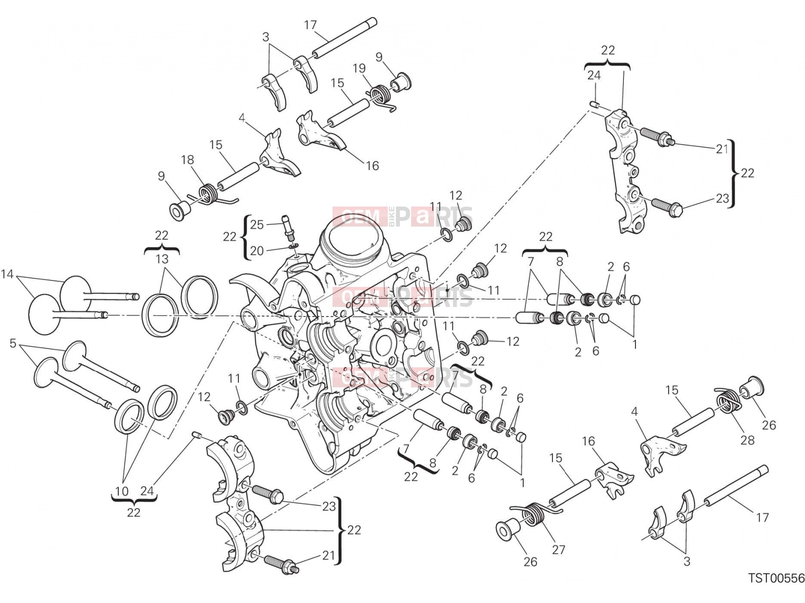 DUCATI 2017 Multistrada 1200 HORIZONTAL CYLINDER HEAD [MOD:MS1200]