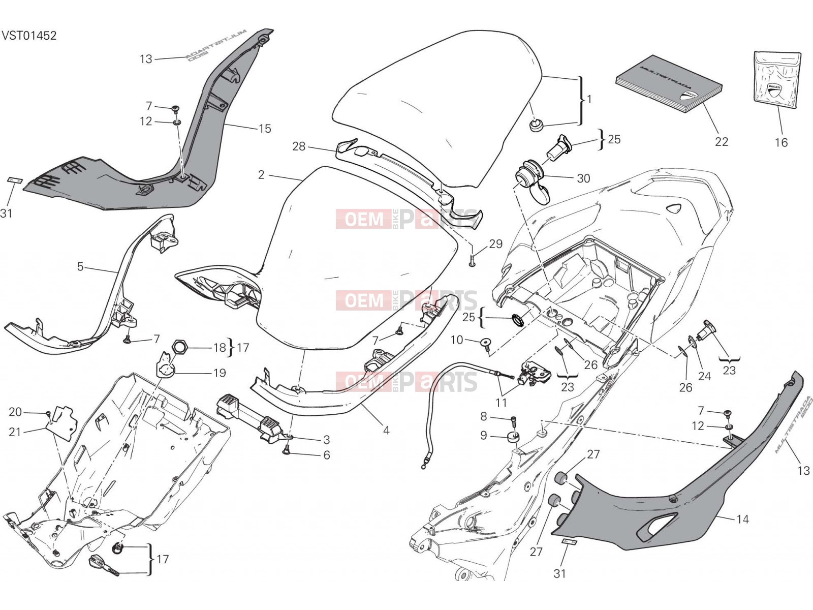 DUCATI 2017 Multistrada 1200 SEAT [MOD:MS1200]