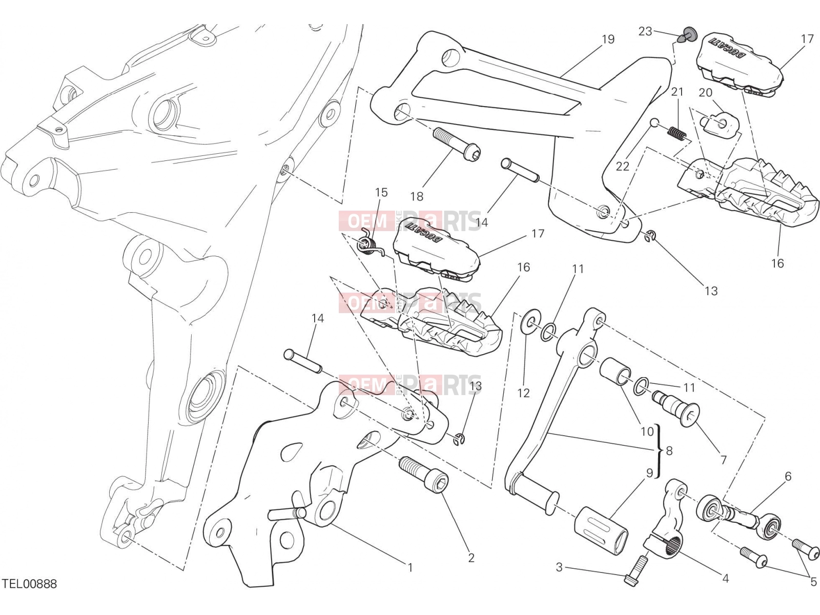 DUCATI 2017 Multistrada 1200 FOOTRESTS, LEFT [MOD:MS1200]