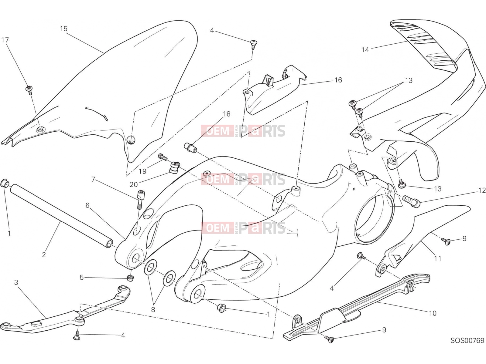 DUCATI 2017 Multistrada 1200 SWING ARM [MOD:MS1200]