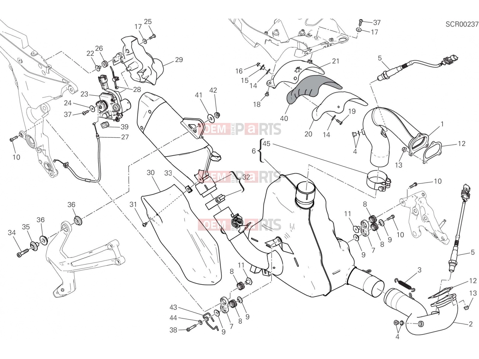 DUCATI 2017 Multistrada 1200 Enduro EXHAUST SYSTEM [MOD:MS1200E]
