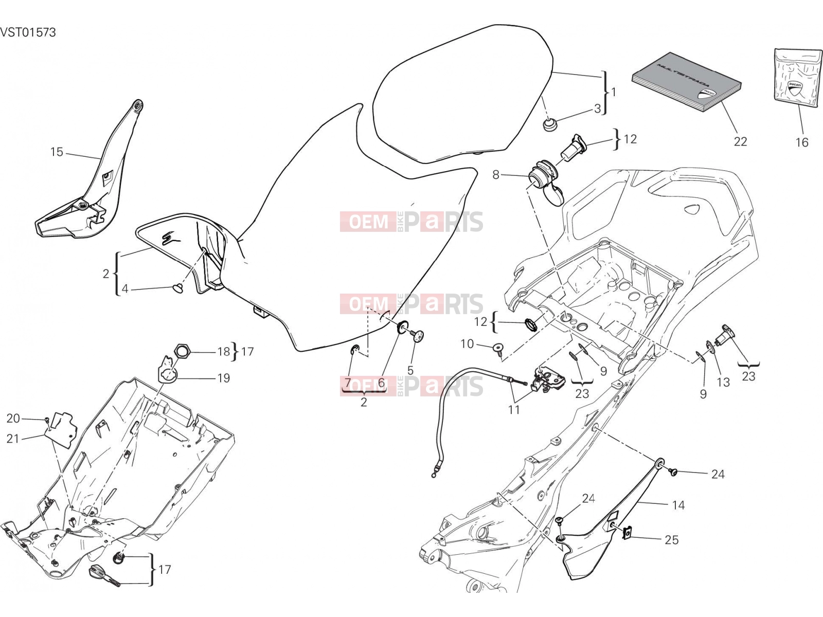 DUCATI 2017 Multistrada 1200 Enduro SEAT [MOD:MS1200E]