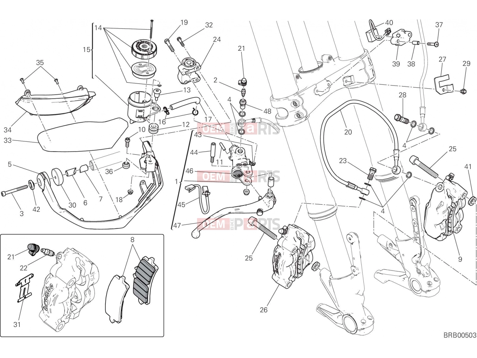 DUCATI 2017 Multistrada 1200 S FRONT BRAKE SYSTEM [MOD:MS1200S]