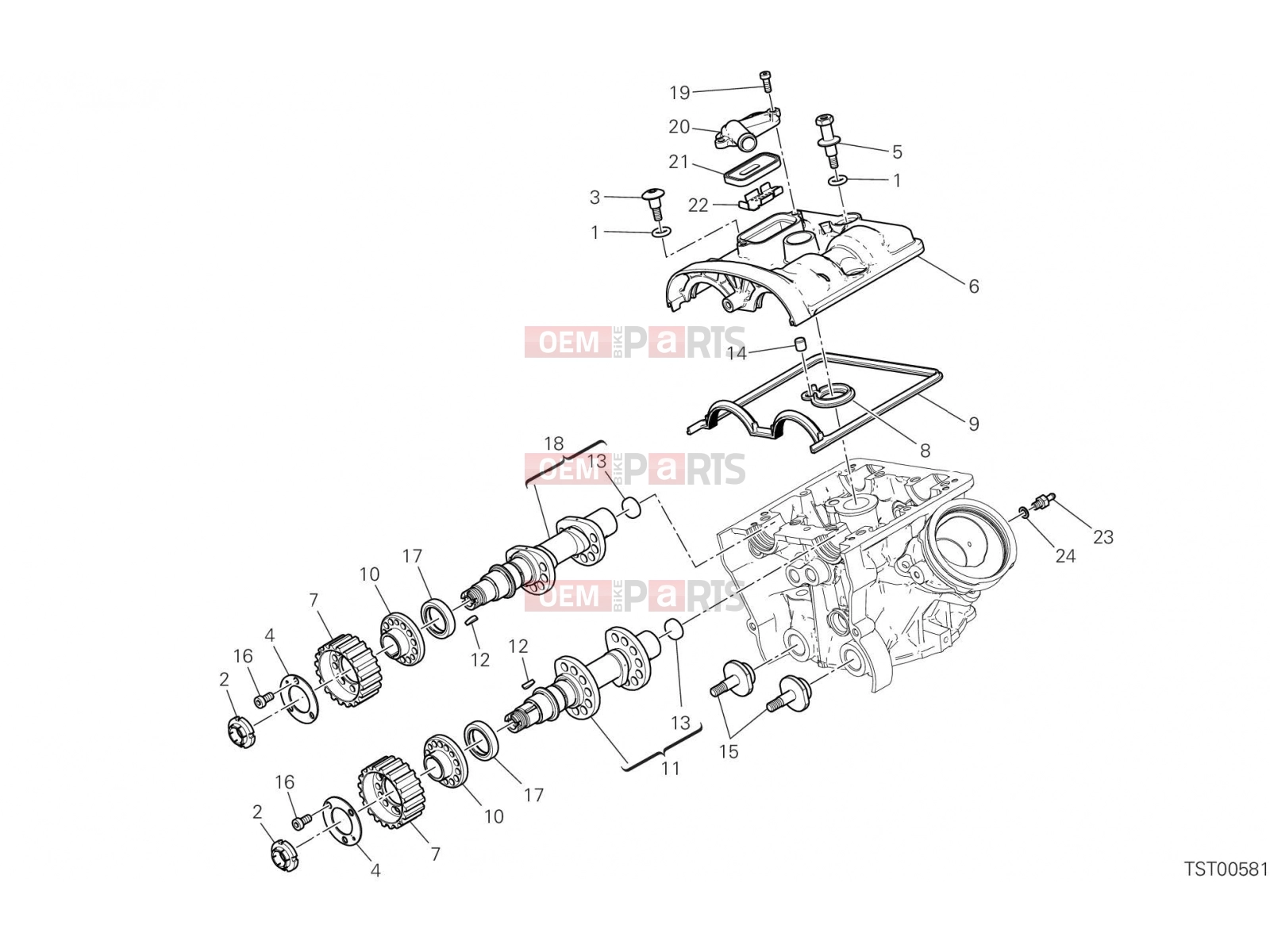 DUCATI 2017 Multistrada 950 VERTICAL CYLINDER HEAD - TIMING [MOD:MS950T]