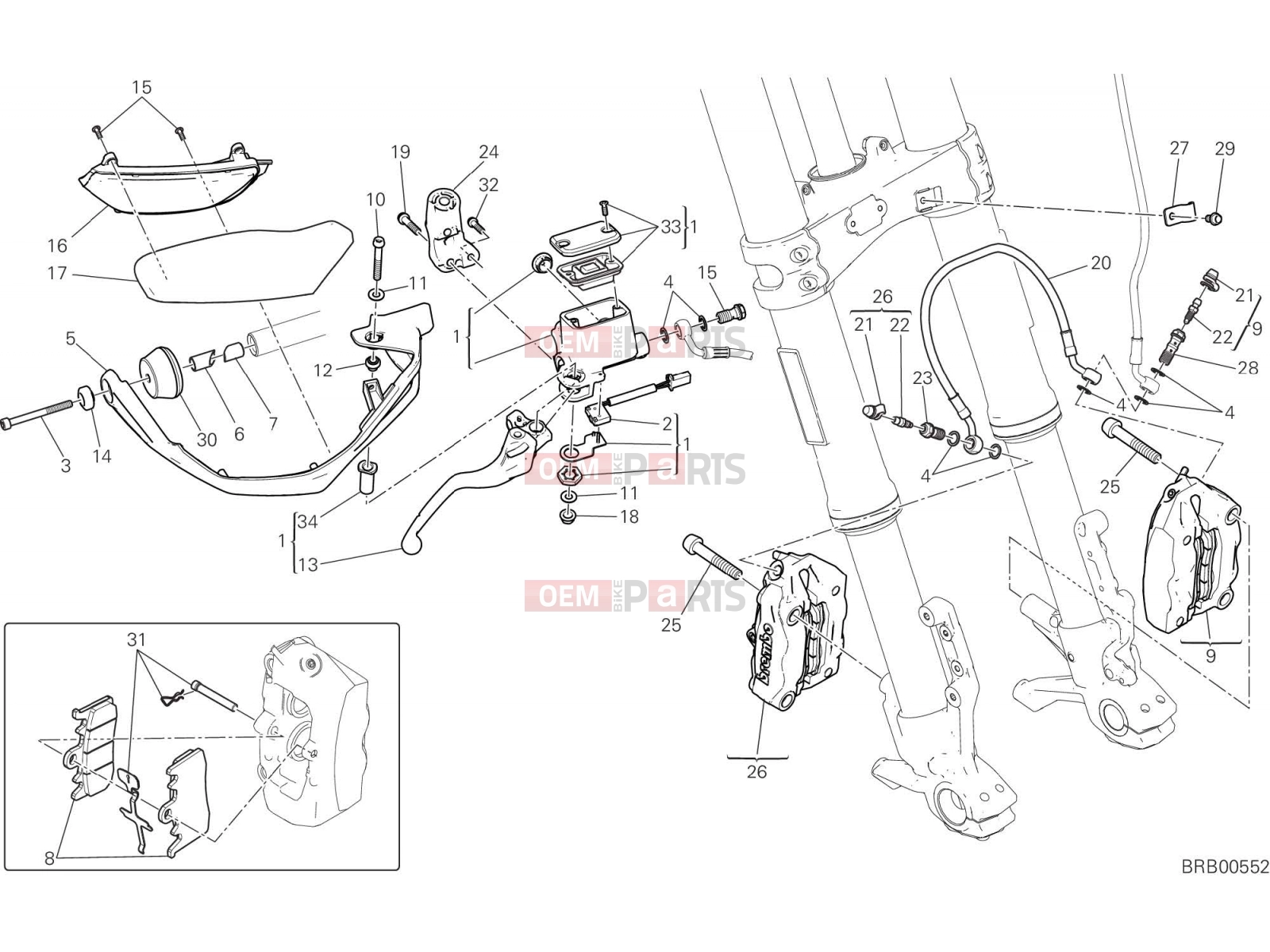 DUCATI 2017 Multistrada 950 FRONT BRAKE SYSTEM [MOD:MS950T]
