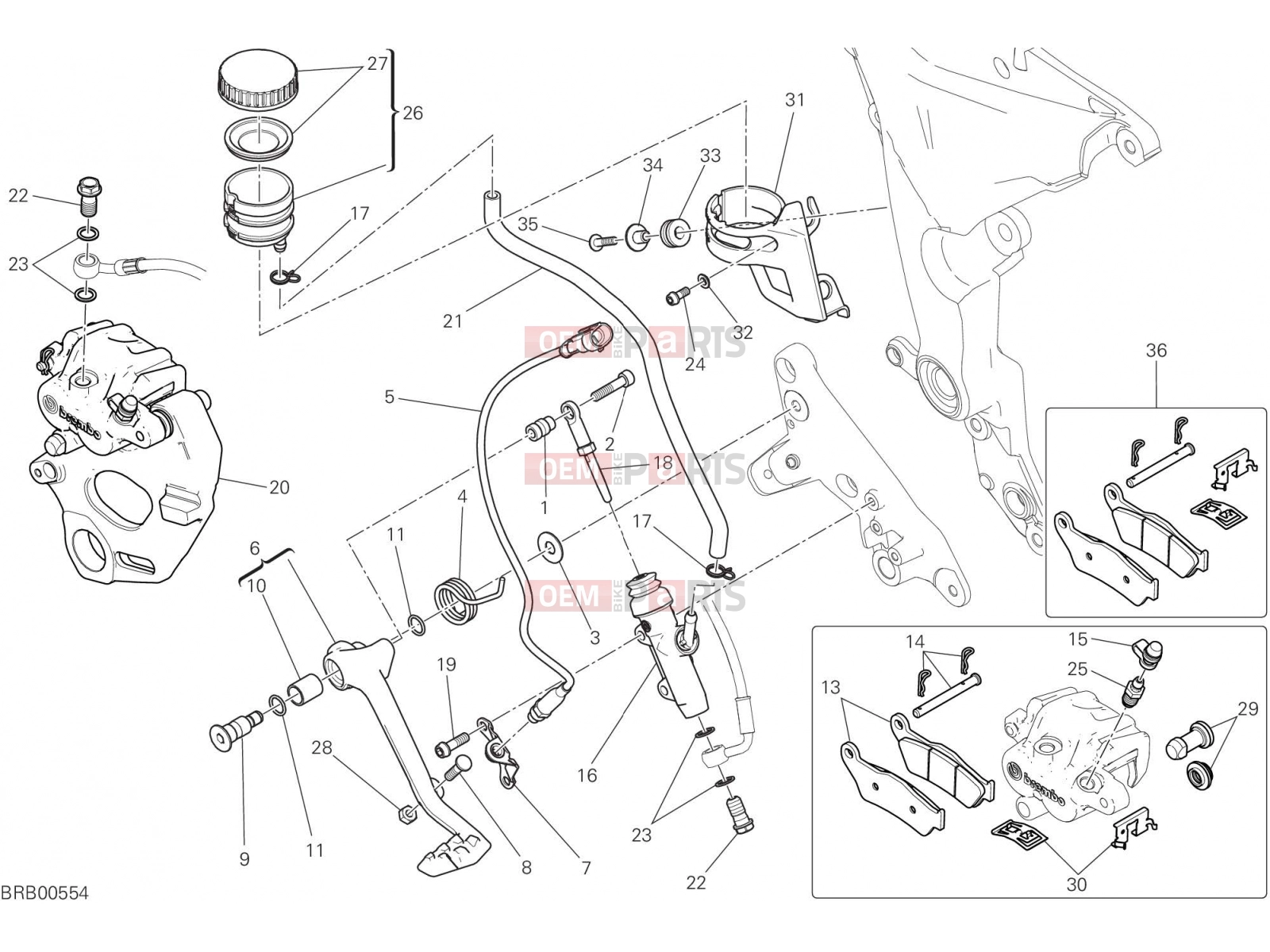 DUCATI 2017 Multistrada 950 REAR BRAKING SYSTEM [MOD:MS950T]