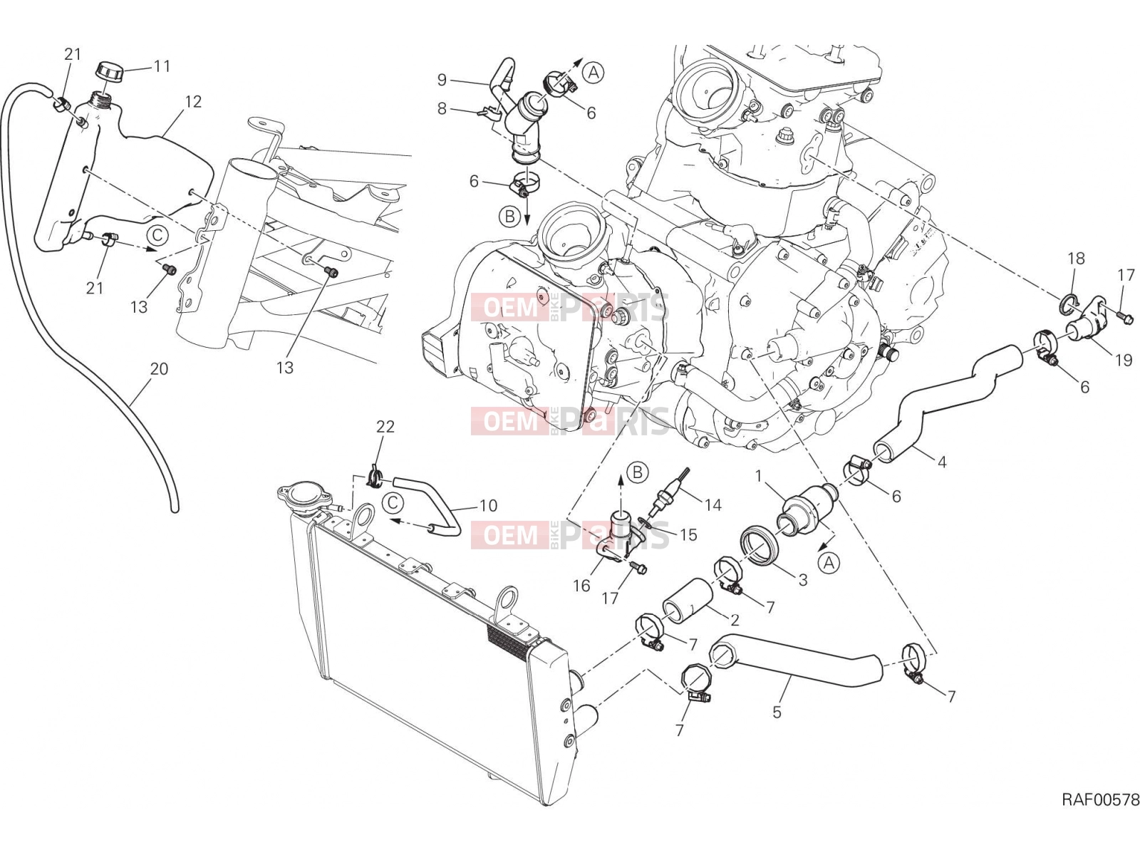 DUCATI 2017 Multistrada 950 COOLING CIRCUIT [MOD:MS950T]